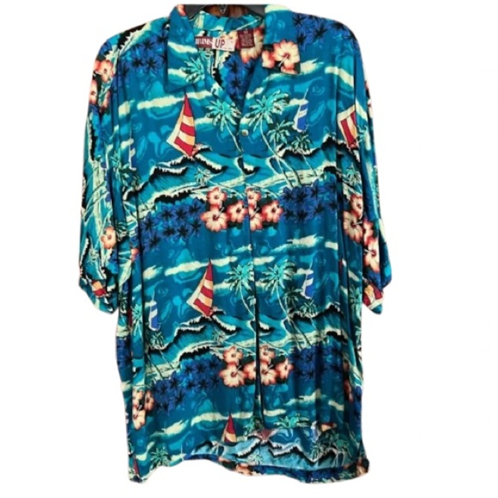 #236 Totally Rad Hawaiian Shirt XL Thumbs Up Vintage